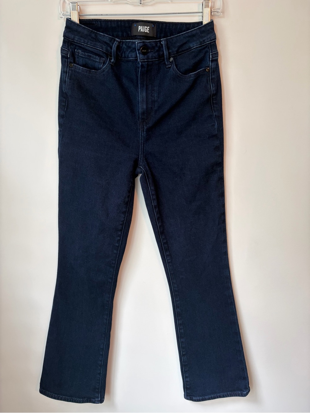 Paige Women’s Claudine High Rise Ankle Flair Jeans in Denali Dark Blue, Size 26